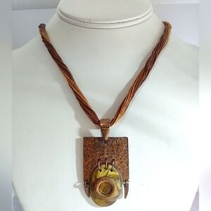 👍5 For $20 Multi Strand Pendant Necklace Hammered Metal Marble Green